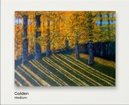 Golden Autumn Shadows – Impressionist Forest Landscape